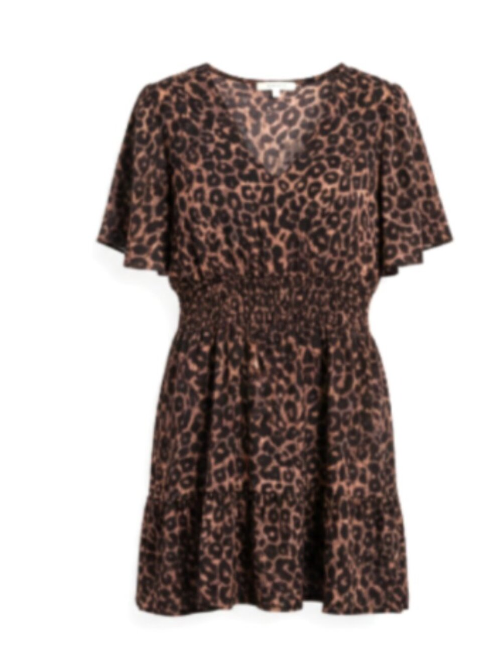 French Connection Leopard Dress 2XL NWT V Neck Short Sleeve Pockets